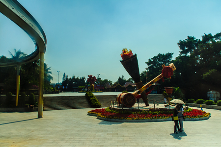 ShenZhen, China - November 15, 2014: Tourist visited Shenzhen Splendid China Folk Village theme park, one of the popular attraction in Shenzhen city, Guangdong province, China.のeditorial素材