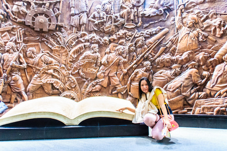 ShenZhen, China - November 15, 2014: Shenzhen museum has kept perfecting treasures with full and accurate materials tell visitors the 6,000 years of history of development process in Shenzhen region.のeditorial素材