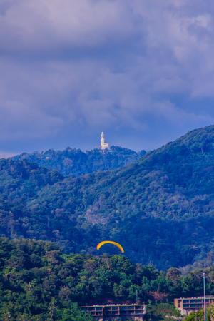 Beautiful landscape and Seascape views of Laem Promthep or Promthep cape, the most popular sunset view point and landmark of Phuket, Thailand.の写真素材