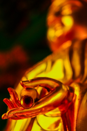 Beautiful Golden Bodhisattva statues in Chinese temple Thailandの写真素材