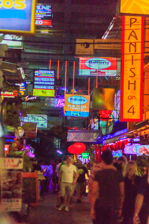 Bangkok, Thailand - January 29, 2017: Tourist visited Patpong, internationally known as a red light district at the heart of Bangkok's sex industry, Patpong also well known as the popular night marketのeditorial素材
