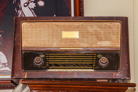 Old vintage FM radio receiver since world war II period.のeditorial素材