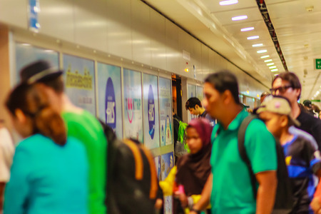 Bangkok, Thailand - February 21, 2017: View of inside the Suvarnabhumi International Airport Rail Link Station.のeditorial素材