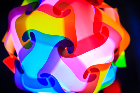 Colorful decorative lantern lamp for sale on street in Bangkok night market, Thailand.の写真素材