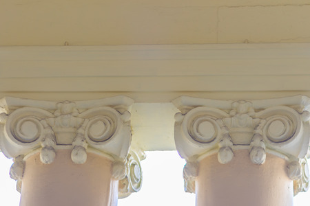 Beautiful architectural detail of vintage Greek-Roman styles columns pattern.
