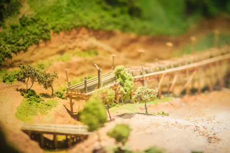 Bangkok-Thailand, July 15, 2017: Small model of mining and quarrying industries at the public Rock and Minerals Museum, Rama 6 road, Bangkokのeditorial素材