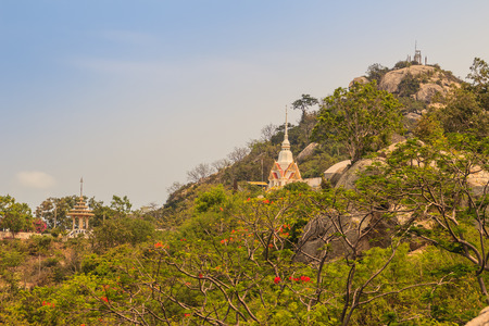 Khao Takiab (Chopsticks Hill) Temple or Monkey Mountain as it is known locally is one of Hua Hin`s most well known attractions, Hua Hin district, Prachuap Khiri Khan, Thailand.の写真素材