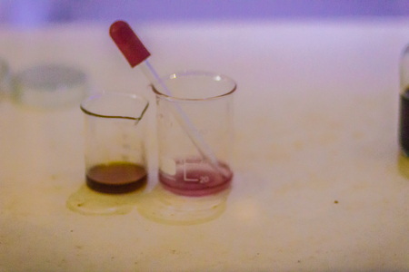 Laboratory glassware, Science and medical glassware and test tube, Chemical laboratory, chemical and medical research concept.の写真素材