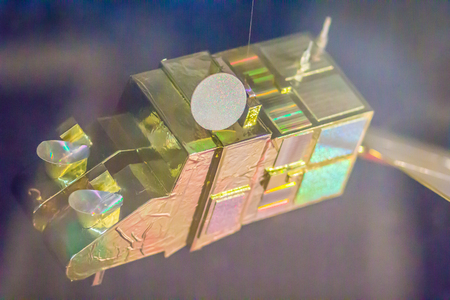 Bangkok, Thailand - November 4, 2017: Model of SPOT-5 (French: Satellite Pour lObservation de la Terre, "Satellite for observation of Earth") at Bangkok Planetarium, Thailand.のeditorial素材