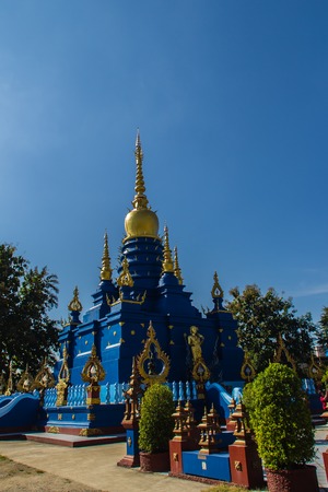 Beautiful blue pagoda at Wat Rong Suea Ten Temple, also known as the Blue Temple. Wat Rong Suea Ten or the Tiger Temple is locate at Chiang Rai province, northern part of Thailand.のeditorial素材