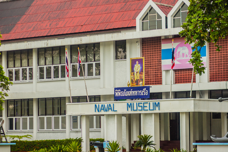 Samut Prakan, Thailand - September 18, 2017: Naval Museum at Samut Prakan, Thailand. This museum portrays the chronicle of the history of the Royal Thai Navy and some significant naval battles.のeditorial素材