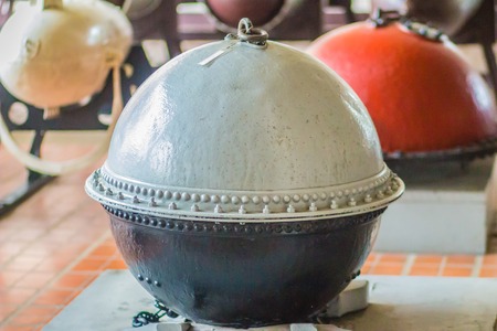 Old underwater naval mine of the Second World War for anti-submarineの写真素材