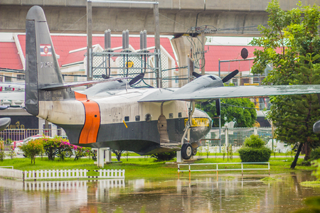 Samut Prakan, Thailand - September 18, 2017: Old aircraft model Grumman HU-16B, 51-7235, Albatross at Naval Museum, Samut Prakan, Thailandのeditorial素材