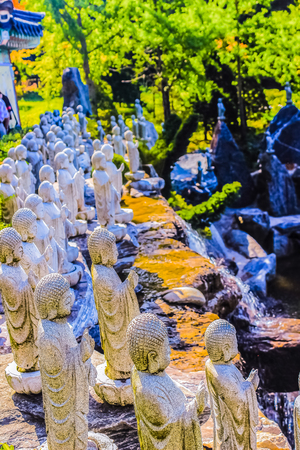 Buddha Images in Waujeongsa Temple Koreaの写真素材
