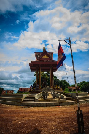 Preah Vihear, Cambodia - August 26, 2017: Warrior riding horse monument at Chong Arn Ma, Thai-Cambodia border crossing (called the An Ses border crossing in Cambodia) to Ubon Ratchathani, Thailand.のeditorial素材