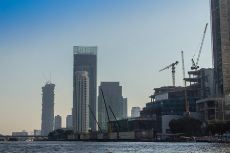 Bangkok, Thailand - December 21, 2017: Under construction of ICONSIAM project, a future mixed-use development on the banks of the Chao Phraya River in Bangkok, Thailand expected to open in 2018.のeditorial素材