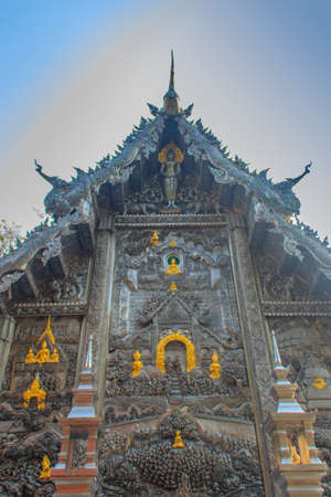 Amazing world's first silver sanctuary at Wat Sri Suphan, Chiang Mai, Thailand. Wat Srisuphan also known as the Silver Temple because of its impressive hand crafted silver ordination hall decoration.のeditorial素材