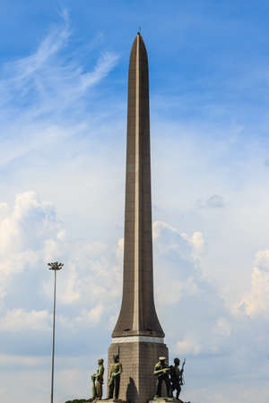 Bangkok, Thailand - September 22, 2018: Victory Monument (Anusawari Chai Samoraphum) in Bangkok, Thailand. The monument was erected to commemorate the Thai victory in the Franco-Thai War.のeditorial素材