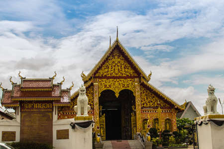 Beautiful art, religious places and religious objects of Wat Jedyod, Chiang Rai, Thailand. Wat Chet Yot is a temple that has been renovated from the remains of an ancient temple.の写真素材