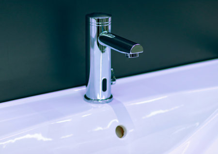 modern design water faucet for hand washing, close up