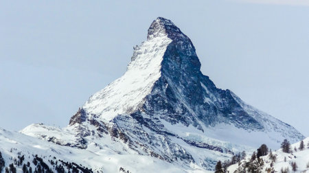 the Matterhorn 4478 meters. it is a mountain in the Alps on the border of Switzerland and Italy,...