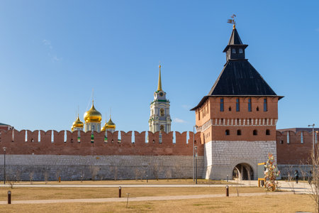 Tula Russia. March 20, 2020. The ancient architectural complex of the Tula Kremlin
