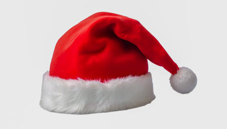 Santa hat with white fur trimの写真素材