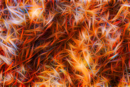 An artistic abstraction made up of an interweaving of thin multicolored lines. for design, creativity and imagination to use as Wallpaper for screens or devicesの写真素材