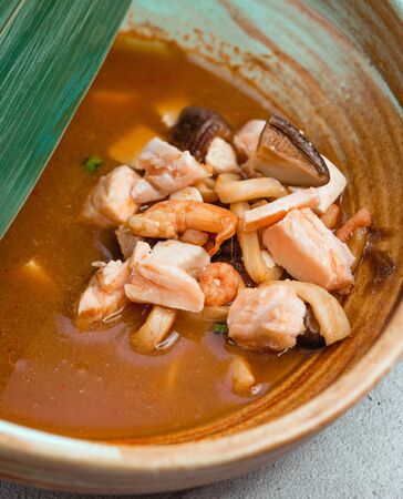 vegetable stew with mushrooms in a special sauceの写真素材