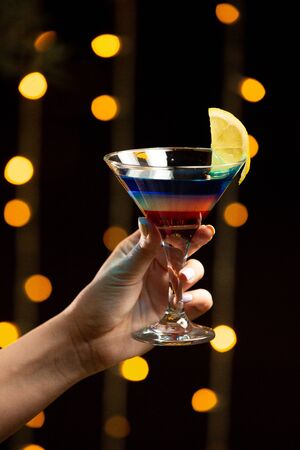 delicious multi-colored cocktail with an original aromaの写真素材