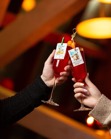 funny paired cocktailsの写真素材