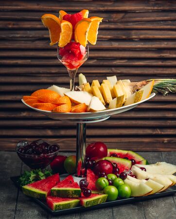Fruit compilation straight on the tableの写真素材