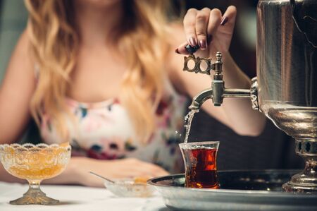 Azeri flavored samovar teaの写真素材