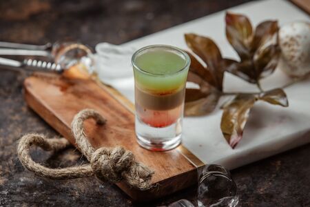 Exotic shot on wooden and marble board in rustic styleの写真素材