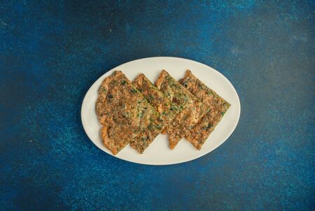 Kuku kookoo cooked with whipped egg, coriander and dillの写真素材