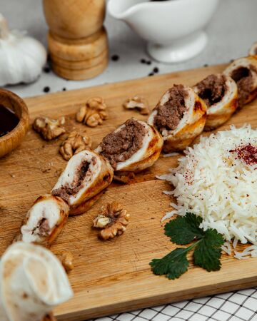 Sliced meat rollの写真素材