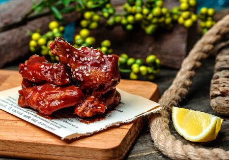 chicken coated in sauce and sesame 1の写真素材