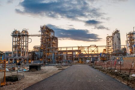 oil and gas processing factory with facilities