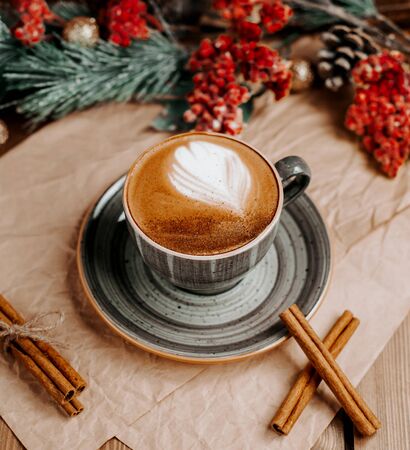 coffee cup on the table _の写真素材