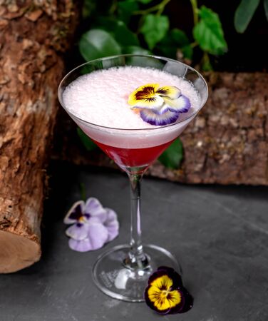 strawberry cocktail on the tableの写真素材