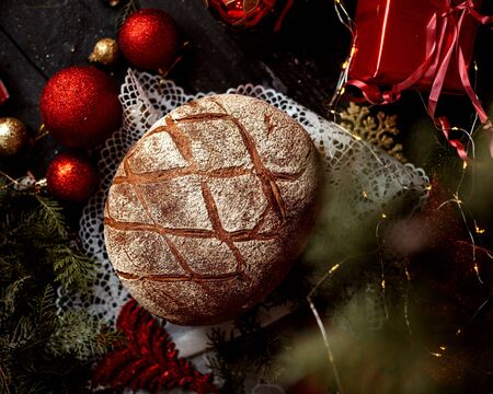 a loaf of gray breadの写真素材