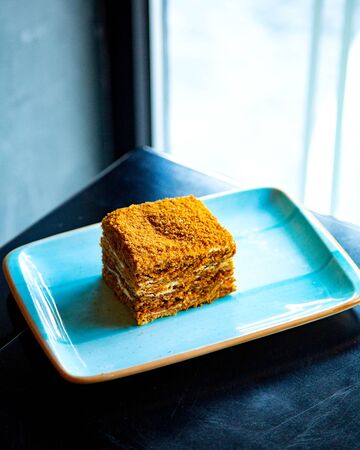 honey cake on the table