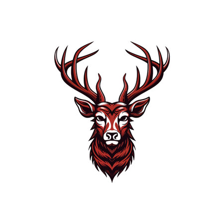 Deer head isolated on white background. Vector illustration. EPS 10のイラスト素材
