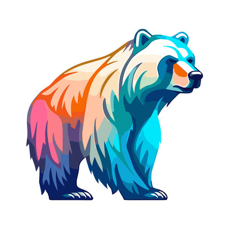 Polar bear. Vector illustration on white background. Cartoon style.のイラスト素材