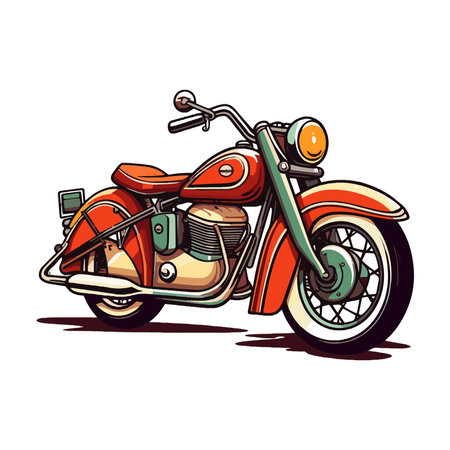 Vintage motorbike. Vector illustration isolated on a white background.のイラスト素材
