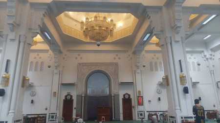 Interior of the mosque in Kuala Lumpur, Malaysia.の写真素材