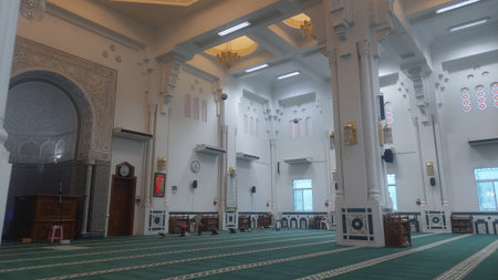 Interior view of the mosque in Abu Dhabi, United Arab Emiratesの写真素材