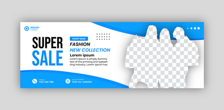 Social media cover design Fashion sale minimal horizontal banner template. Social media sale post. Flat and minimalist. Suitable for fashion social media posts and web internet adsのイラスト素材
