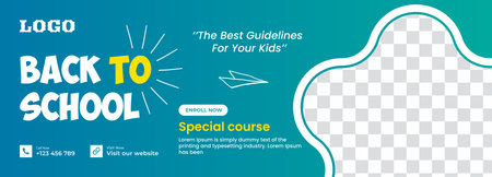 Back to School banner. Suitable for back-to-school web banner template educational banners and web postのイラスト素材
