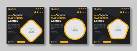 Corporate Business Social media post and Digital marketing Social media post template. feed posts, corporate business, marketing banner ads, and creative marketing agencyのイラスト素材